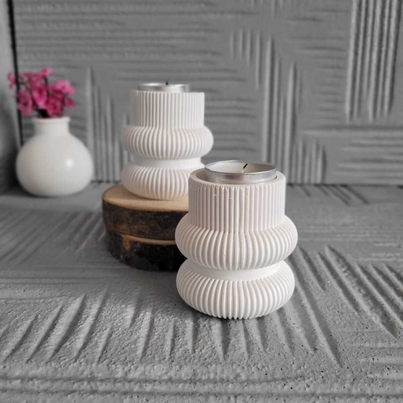 Elegant Ribbed Tealight Holder