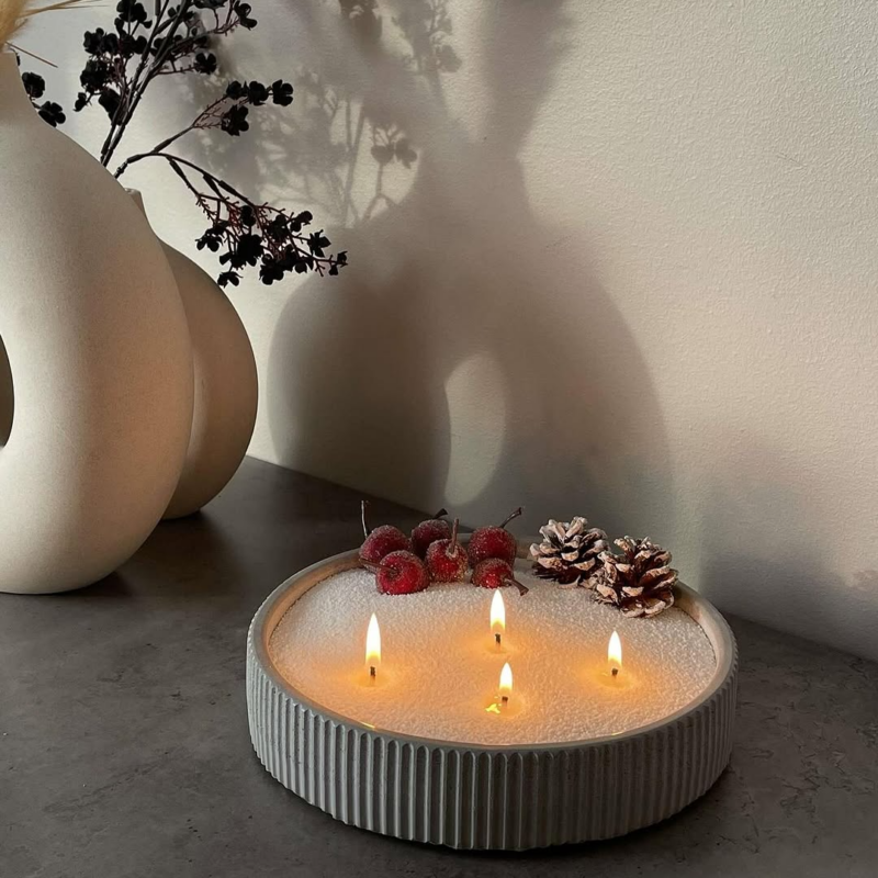 Nordic Glow Candle Sand Bowl