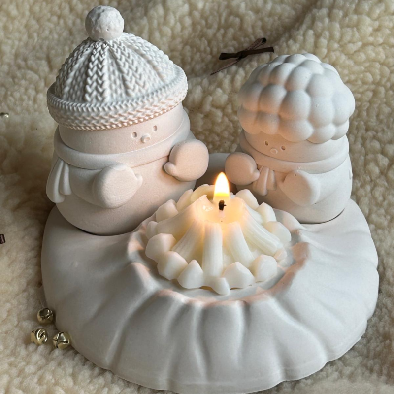 Cute Snowman Candle Holder