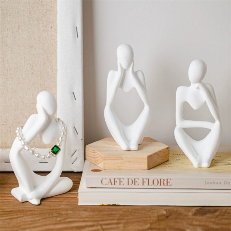 Abstract Thinker Statue (set of 3)